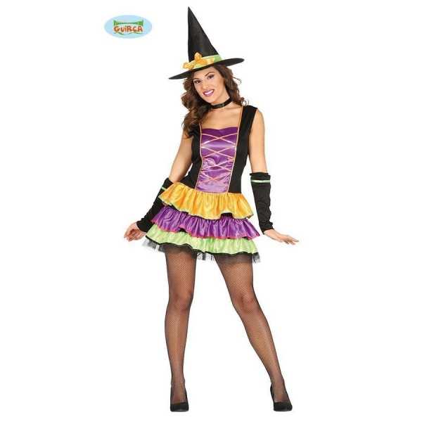 Costume Vestito Donna Strega Carnevale Halloween